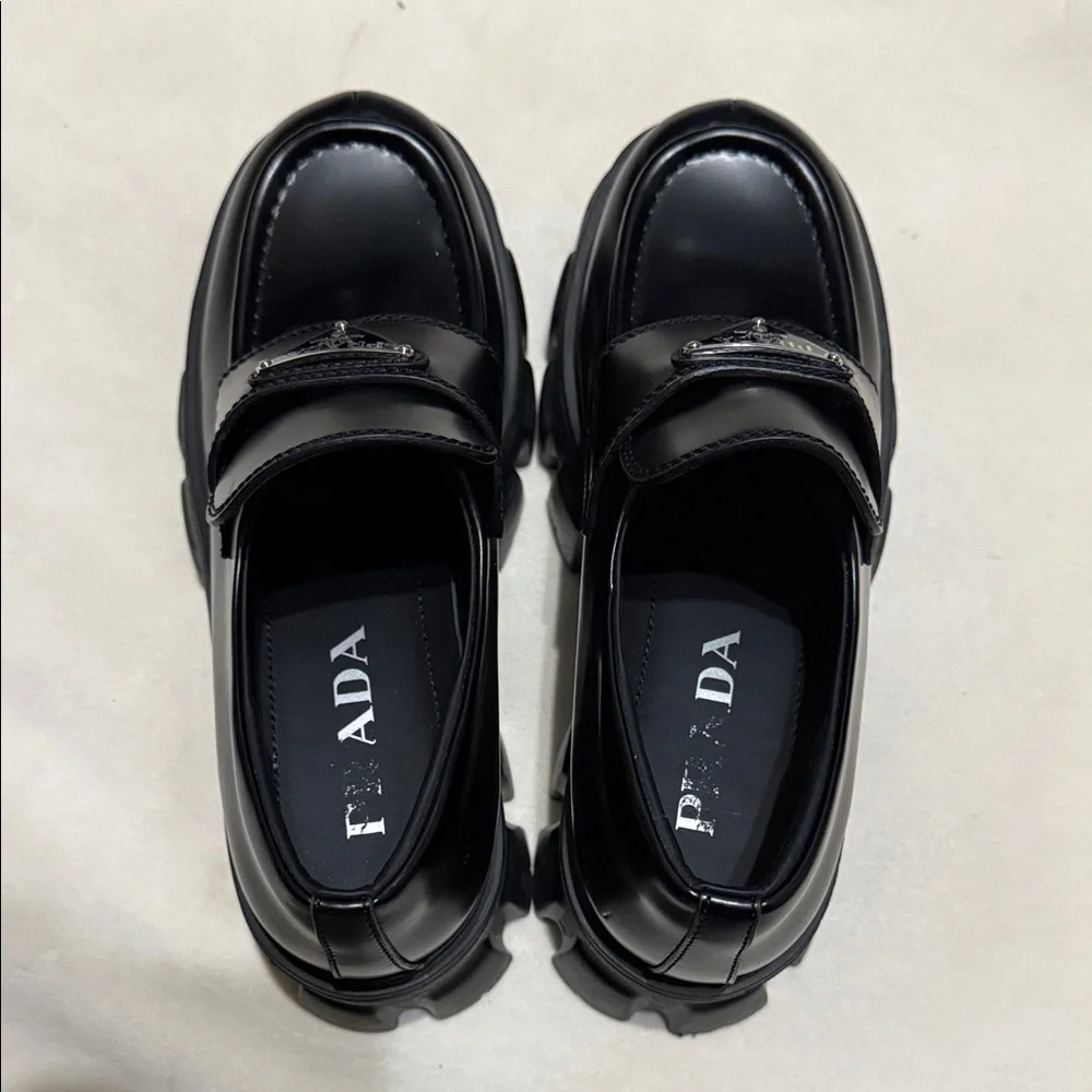 Prada Brushed leather Monolith loafers - Picture 5 of 10